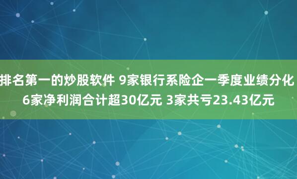 排名第一的炒股软件 9家银行系险企一季度业绩分化 6家净利润合计超30亿元 3家共亏23.43亿元