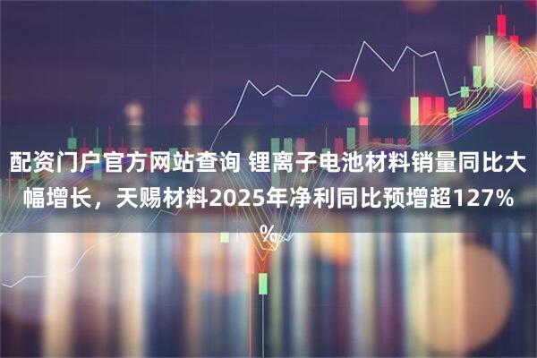 配资门户官方网站查询 锂离子电池材料销量同比大幅增长，天赐材料2025年净利同比预增超127%